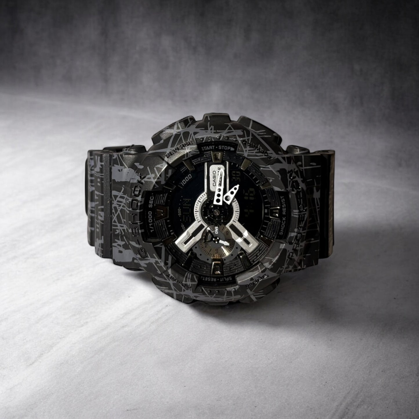 Casio G-Shock GA-100 Urban Camo Black/Gray – Shock Resistant, 200M Water Resistant