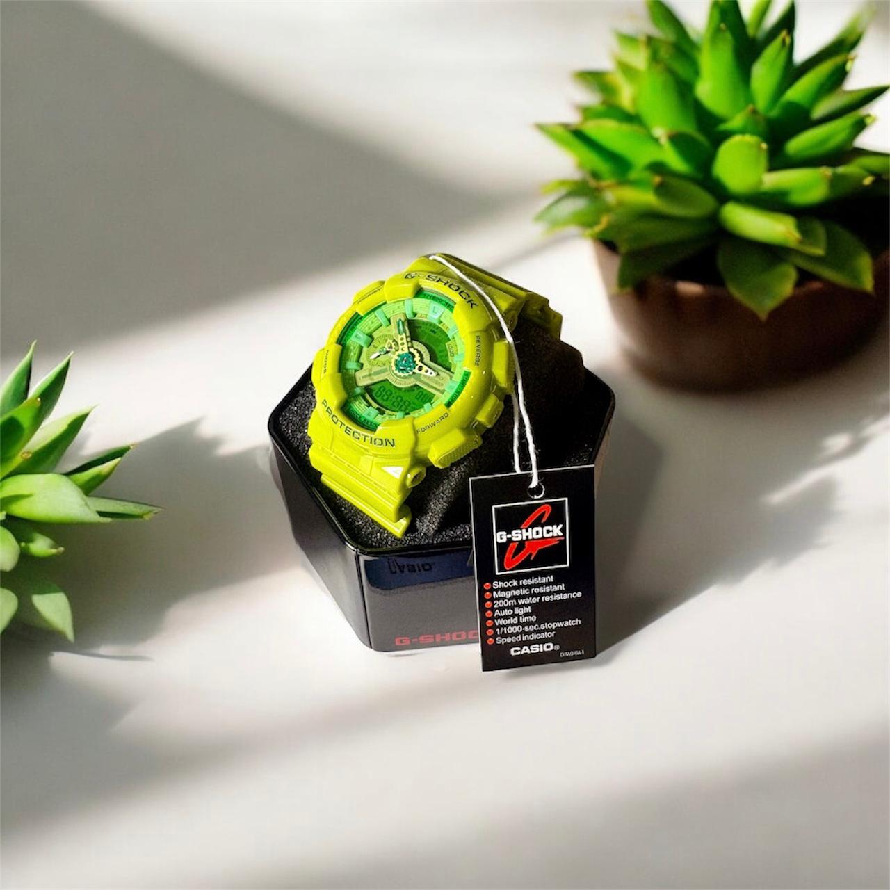 Casio G-Shock GA-110 Neon Green – Shock Resistant, 200M Water Resistant